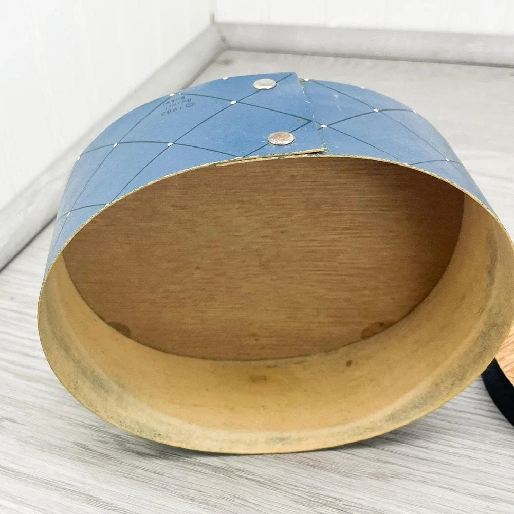Vintage‎ Blue Floral Trinket Box - Hand Painted Wooden Jewelry Box